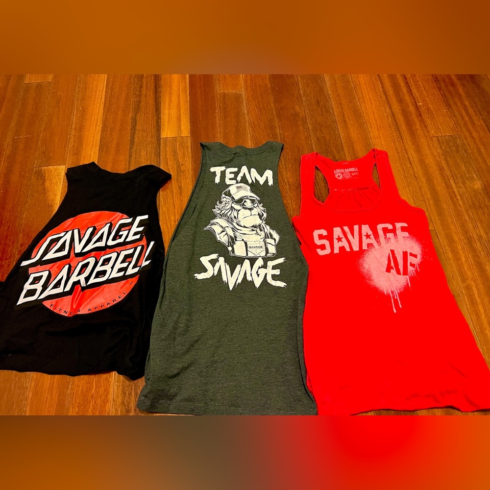 Savage Barbell Tanks Lot of 3